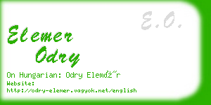 elemer odry business card